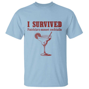 I Survived Patricia's Sunset Cocktails T Shirt Vintage 90s Trendy TV Show Movie
