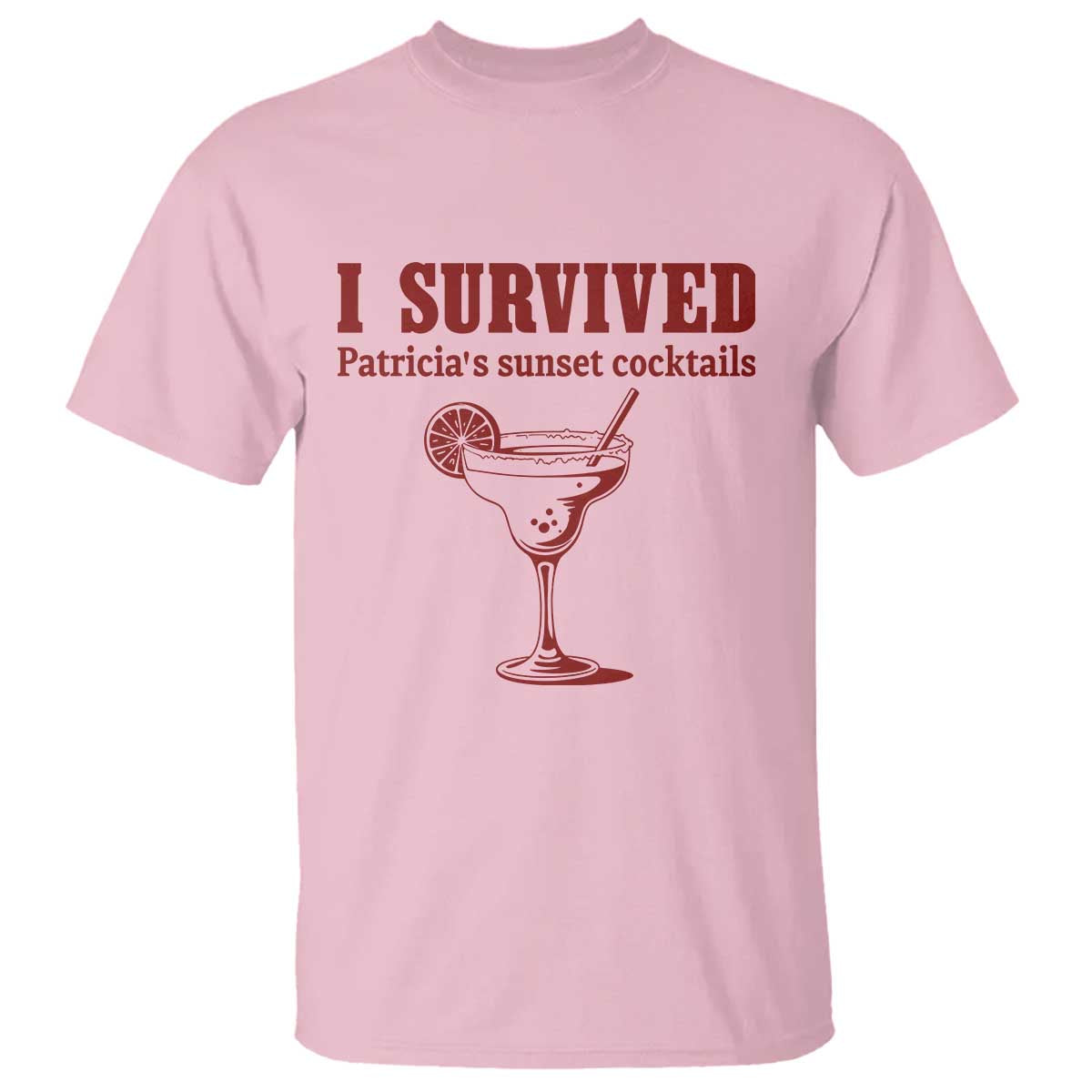 I Survived Patricia's Sunset Cocktails T Shirt Vintage 90s Trendy TV Show Movie