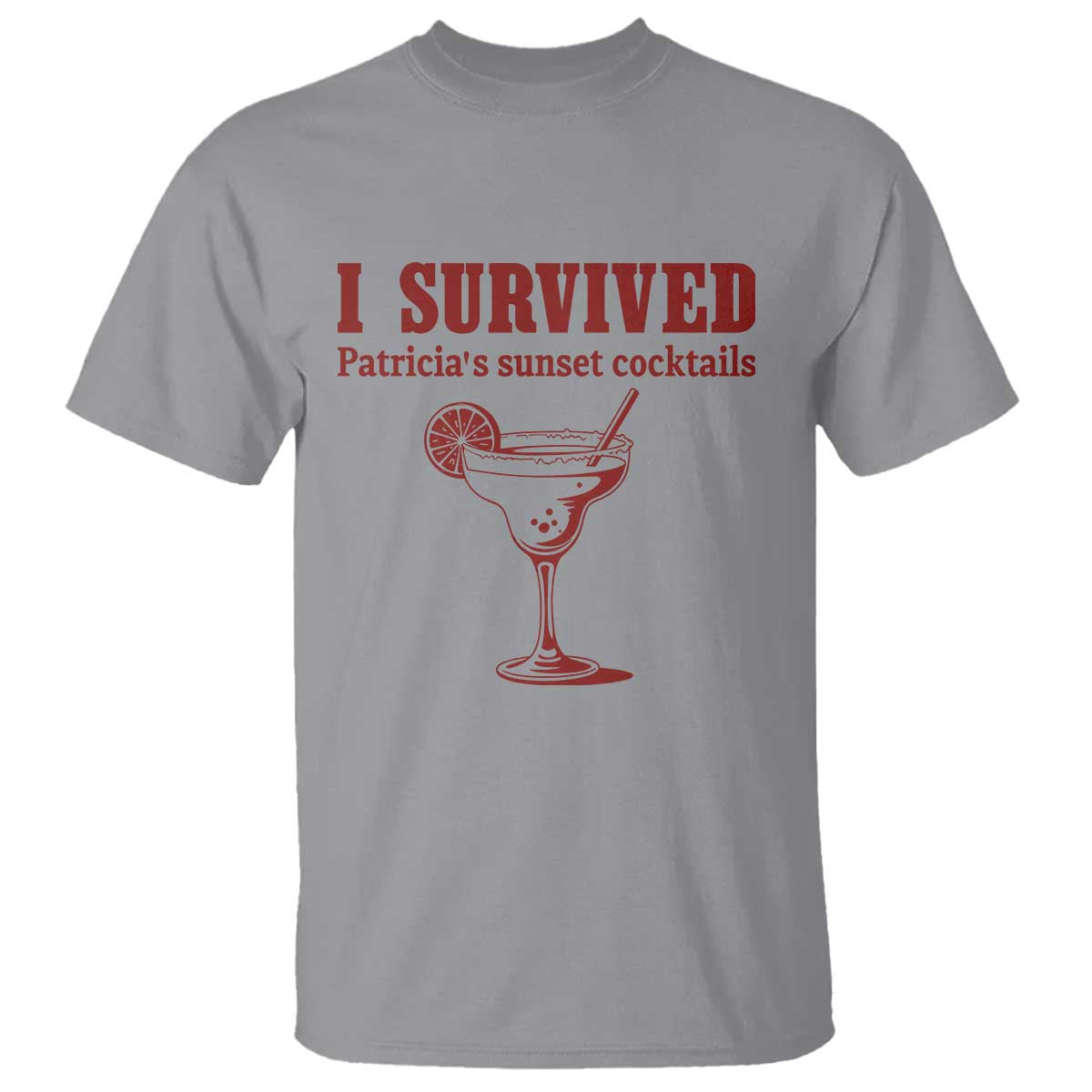 I Survived Patricia's Sunset Cocktails T Shirt Vintage 90s Trendy TV Show Movie