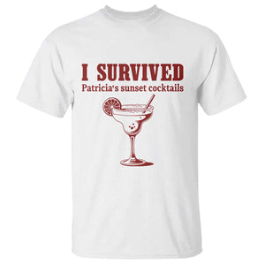 I Survived Patricia's Sunset Cocktails T Shirt Vintage 90s Trendy TV Show Movie