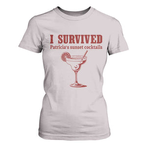 I Survived Patricia's Sunset Cocktails T Shirt For Women Vintage 90s Trendy TV Show Movie