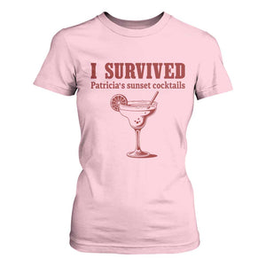 I Survived Patricia's Sunset Cocktails T Shirt For Women Vintage 90s Trendy TV Show Movie