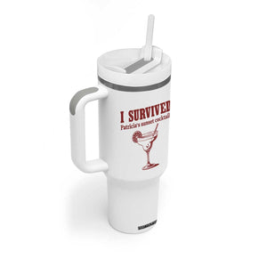 I Survived Patricia's Sunset Cocktails Tumbler With Handle Vintage 90s Trendy TV Show Movie
