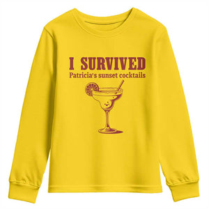 I Survived Patricia's Sunset Cocktails Youth Sweatshirt Vintage 90s Trendy TV Show Movie