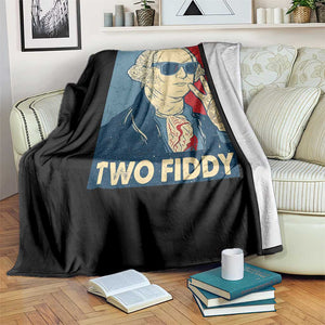 Two Fiddy George Washington 250th Anniversary Throw Blanket Funny 4th of July