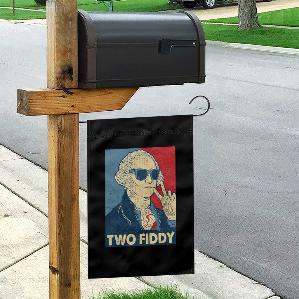 Two Fiddy George Washington 250th Anniversary Garden Flag Funny 4th of July