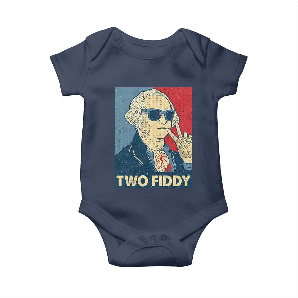Two Fiddy George Washington 250th Anniversary Baby Onesie Funny 4th of July