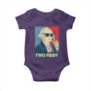 Two Fiddy George Washington 250th Anniversary Baby Onesie Funny 4th of July
