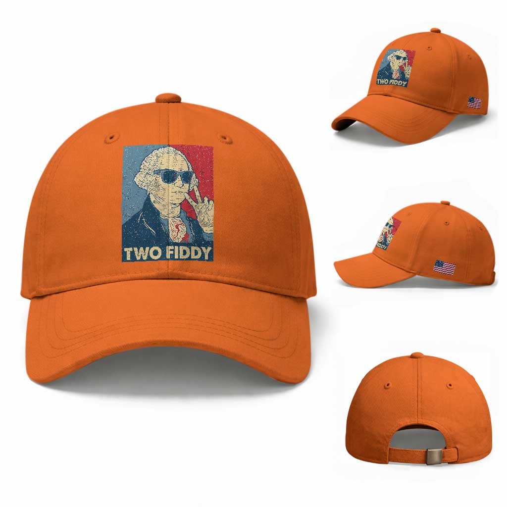 Two Fiddy George Washington 250th Anniversary Baseball Cap Funny 4th of July