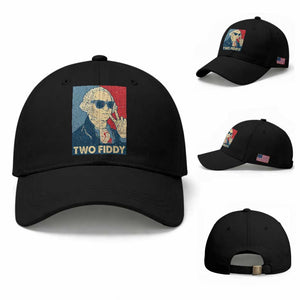 Two Fiddy George Washington 250th Anniversary Baseball Cap Funny 4th of July