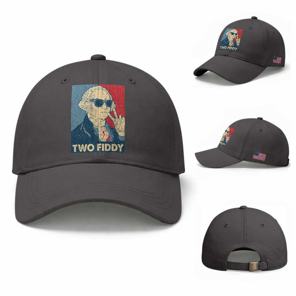Two Fiddy George Washington 250th Anniversary Baseball Cap Funny 4th of July