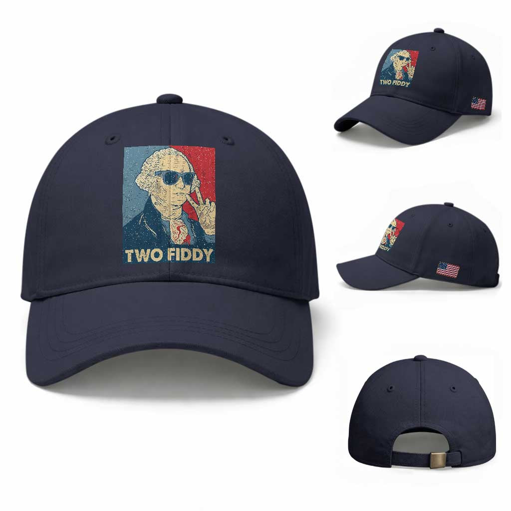 Two Fiddy George Washington 250th Anniversary Baseball Cap Funny 4th of July