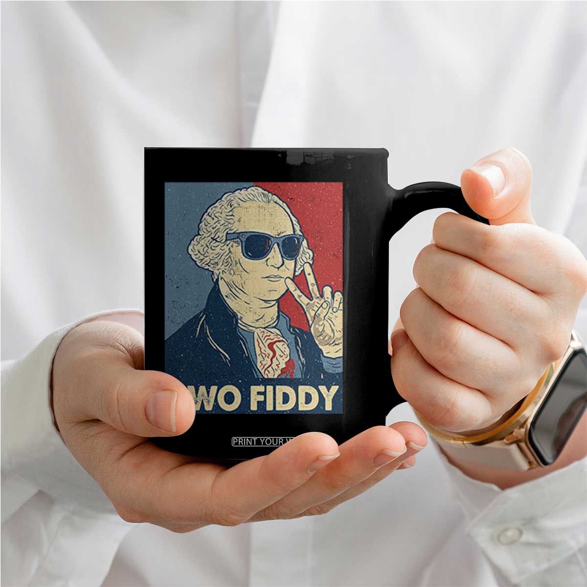 Two Fiddy George Washington 250th Anniversary Coffee Mug Funny 4th of July