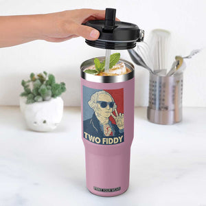 Two Fiddy George Washington 250th Anniversary Flip Straw Tumbler Funny 4th of July