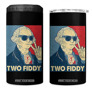 Two Fiddy George Washington 250th Anniversary 4 in 1 Can Cooler Tumbler Funny 4th of July