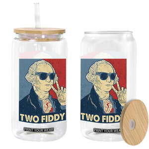 Two Fiddy George Washington 250th Anniversary Glass Can Funny 4th of July