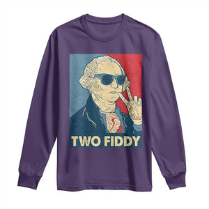 Two Fiddy George Washington 250th Anniversary Long Sleeve Shirt Funny 4th of July
