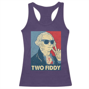 Two Fiddy George Washington 250th Anniversary Racerback Tank Top Funny 4th of July
