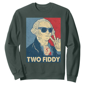 Two Fiddy George Washington 250th Anniversary Sweatshirt Funny 4th of July