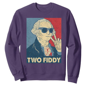 Two Fiddy George Washington 250th Anniversary Sweatshirt Funny 4th of July