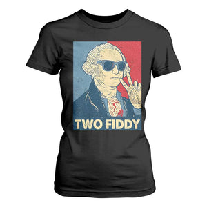 Two Fiddy George Washington 250th Anniversary T Shirt For Women Funny 4th of July