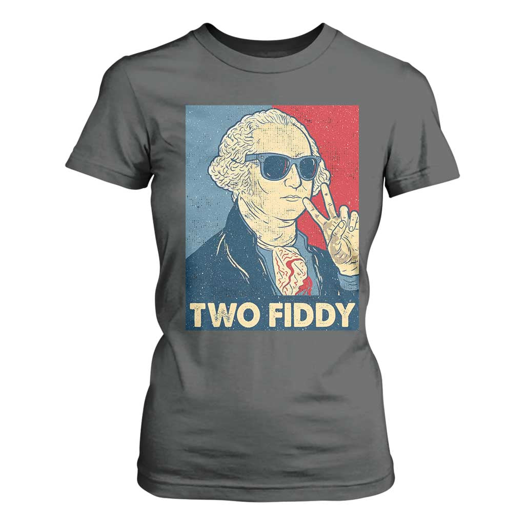 Two Fiddy George Washington 250th Anniversary T Shirt For Women Funny 4th of July
