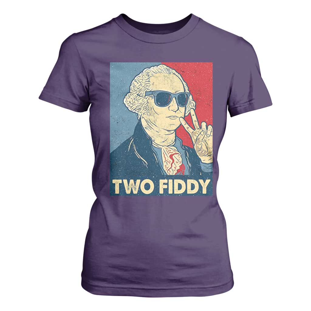 Two Fiddy George Washington 250th Anniversary T Shirt For Women Funny 4th of July