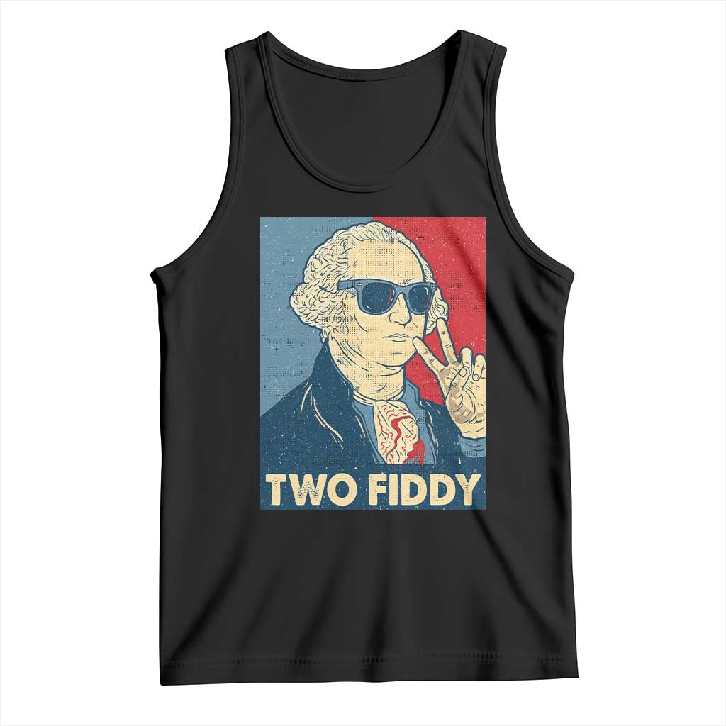 Two Fiddy George Washington 250th Anniversary Tank Top Funny 4th of July