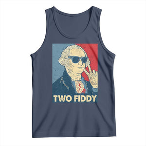 Two Fiddy George Washington 250th Anniversary Tank Top Funny 4th of July