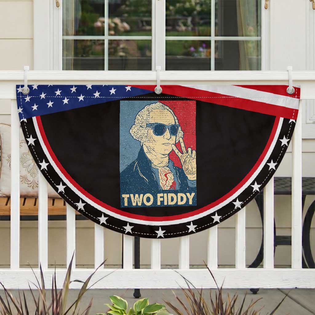 Two Fiddy George Washington 250th Anniversary Patriotic Fan Flag Funny 4th of July TS14 2pcs pack Classic Black Print Your Wear