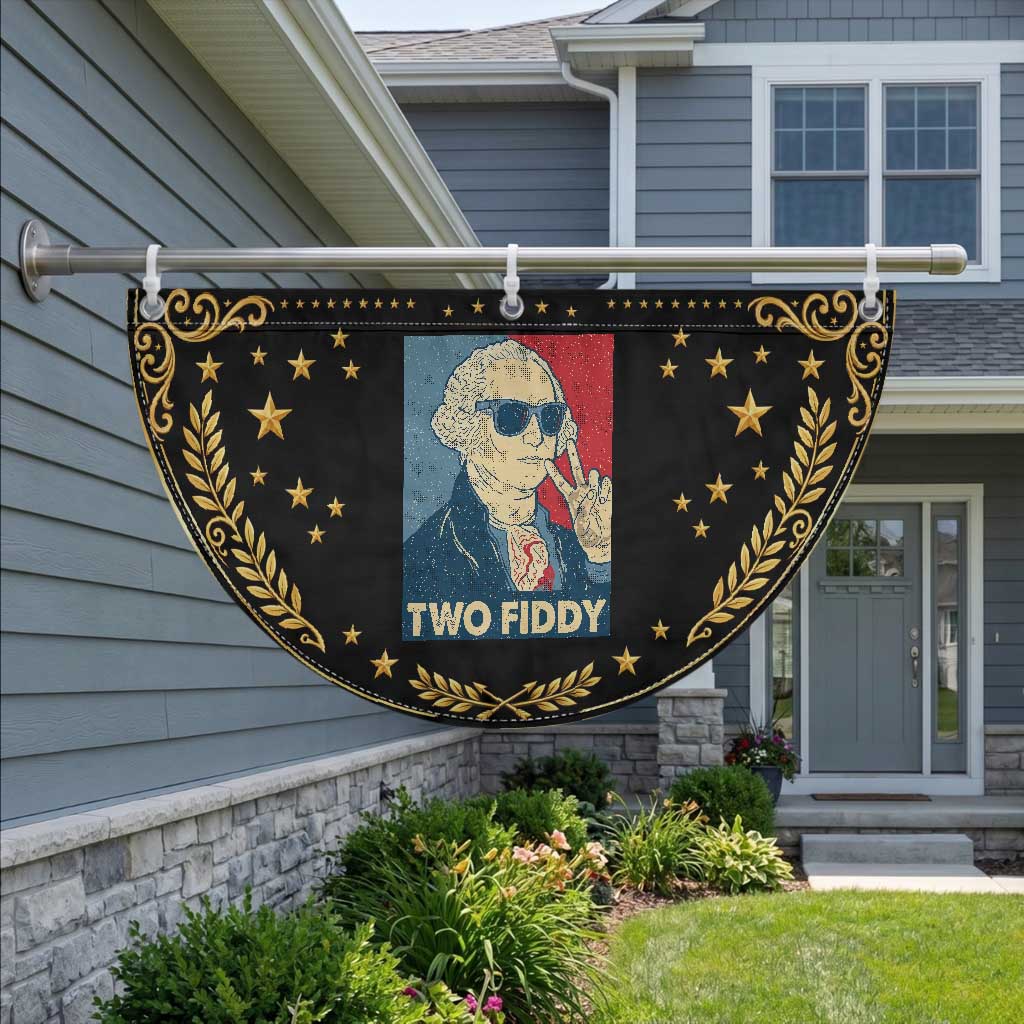 Two Fiddy George Washington 250th Anniversary Patriotic Fan Flag Funny 4th of July TS14 2pcs pack Vintage Black Print Your Wear