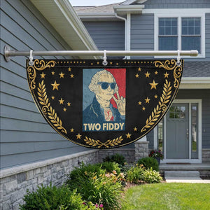 Two Fiddy George Washington 250th Anniversary Patriotic Fan Flag Funny 4th of July TS14 2pcs pack Vintage Black Print Your Wear