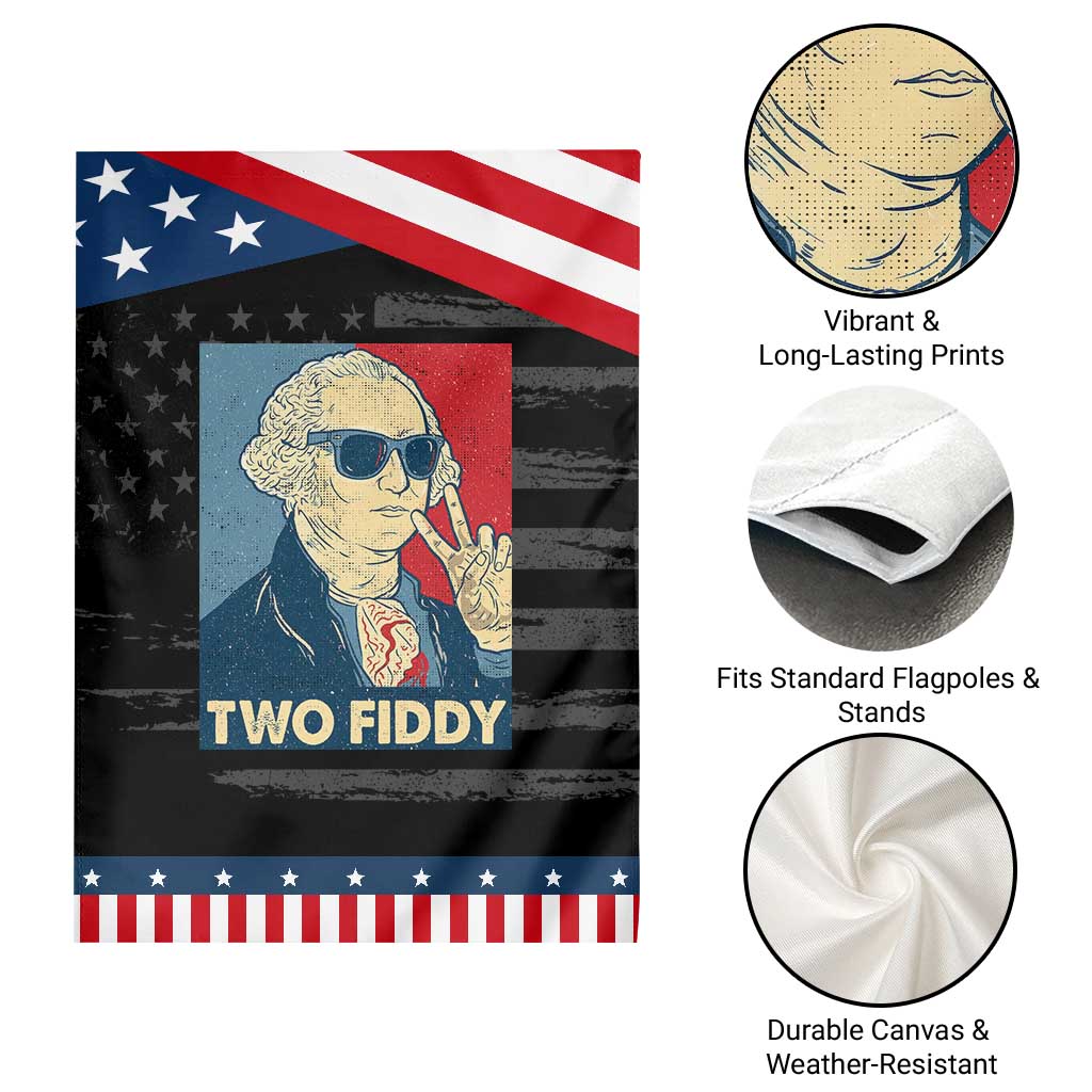 Two Fiddy George Washington 250th Anniversary Patriotic Garden Flag Funny 4th of July TS14 Print Your Wear