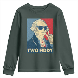 Two Fiddy George Washington 250th Anniversary Youth Sweatshirt Funny 4th of July