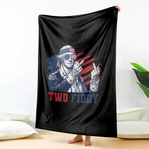 Two Fiddy 250th Anniversary Throw Blanket Funny George Washington 4th of July