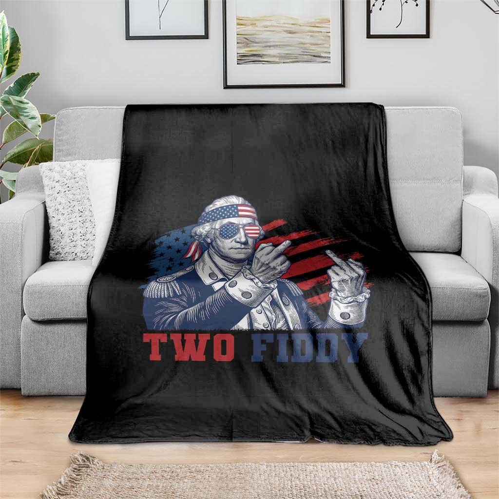 Two Fiddy 250th Anniversary Throw Blanket Funny George Washington 4th of July