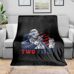 Two Fiddy 250th Anniversary Throw Blanket Funny George Washington 4th of July