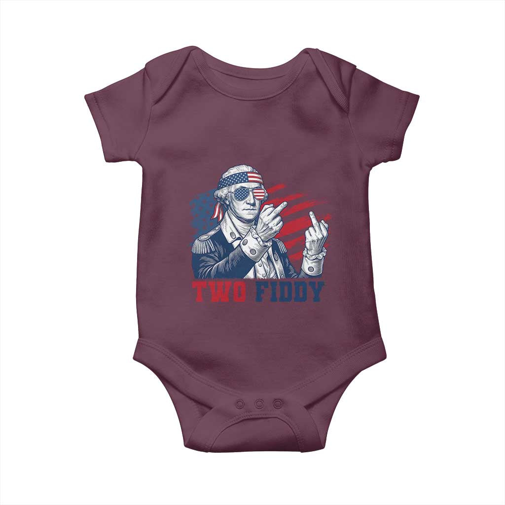 Two Fiddy 250th Anniversary Baby Onesie Funny George Washington 4th of July