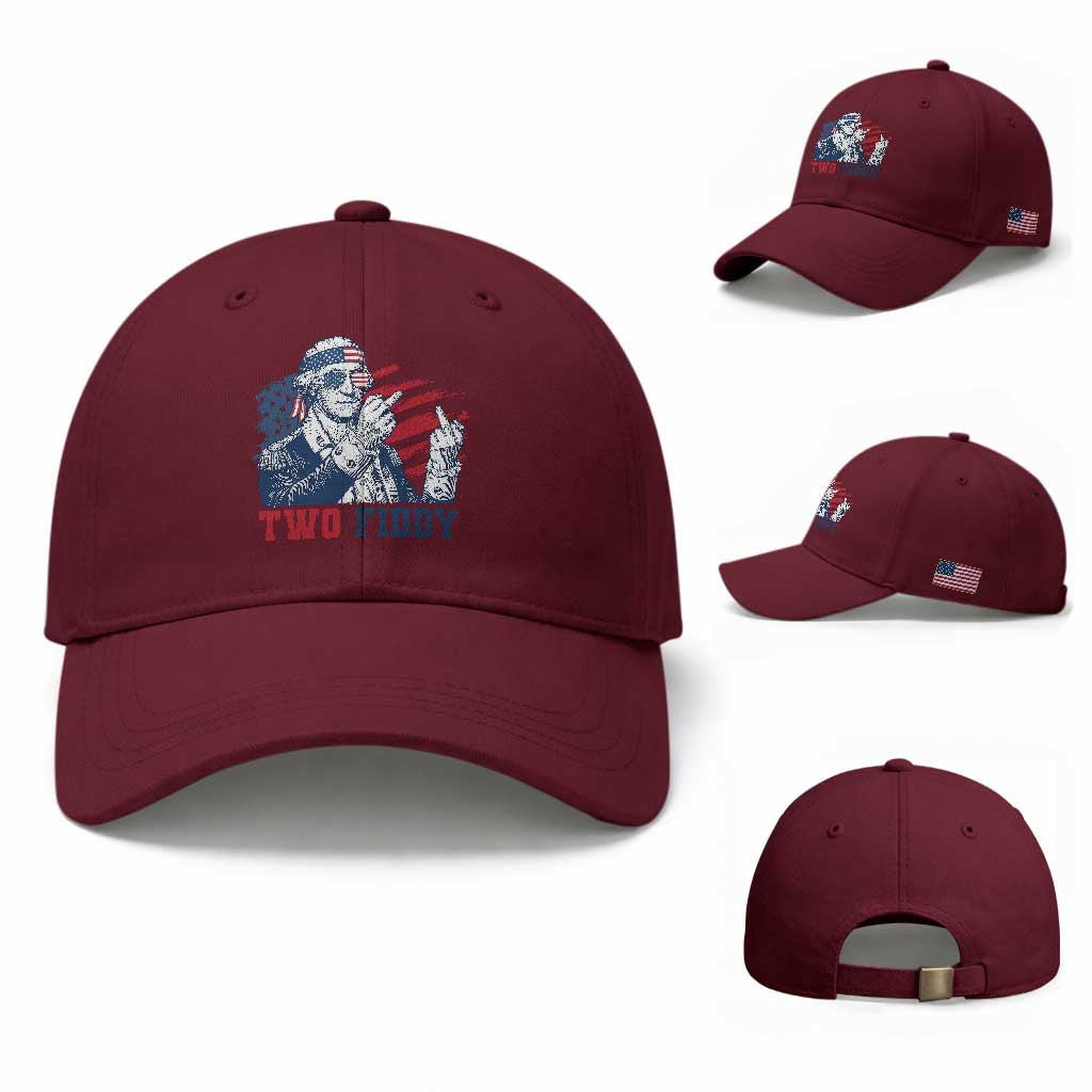 Two Fiddy 250th Anniversary Baseball Cap Funny George Washington 4th of July
