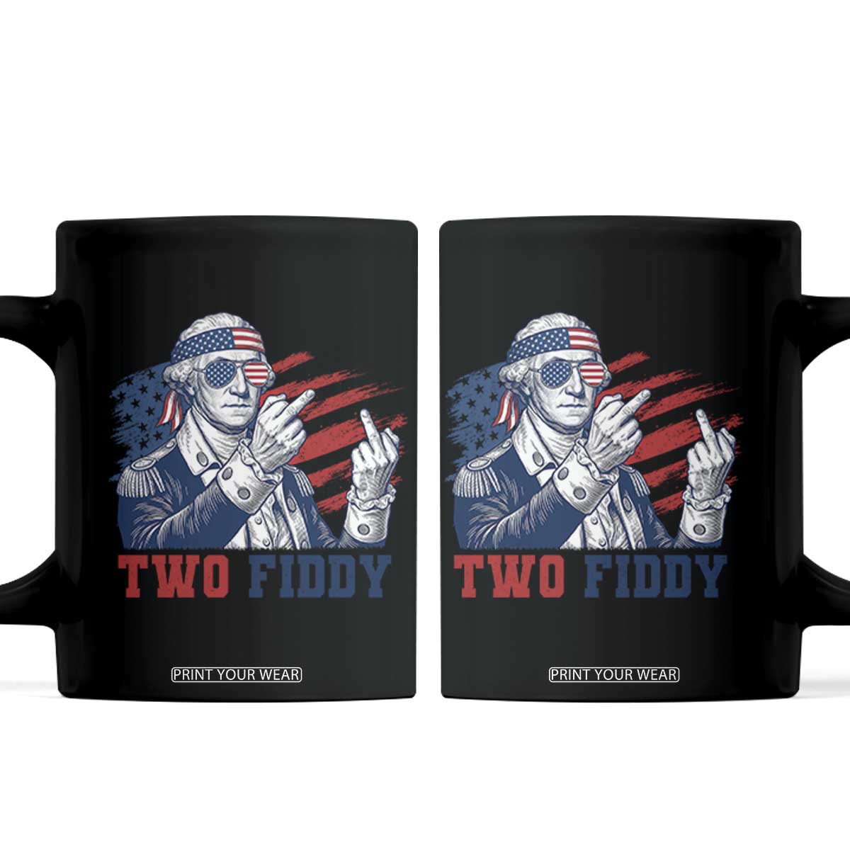 Two Fiddy 250th Anniversary Coffee Mug Funny George Washington 4th of July