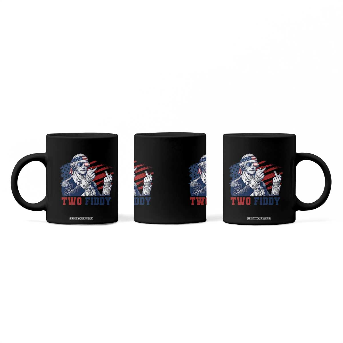 Two Fiddy 250th Anniversary Coffee Mug Funny George Washington 4th of July