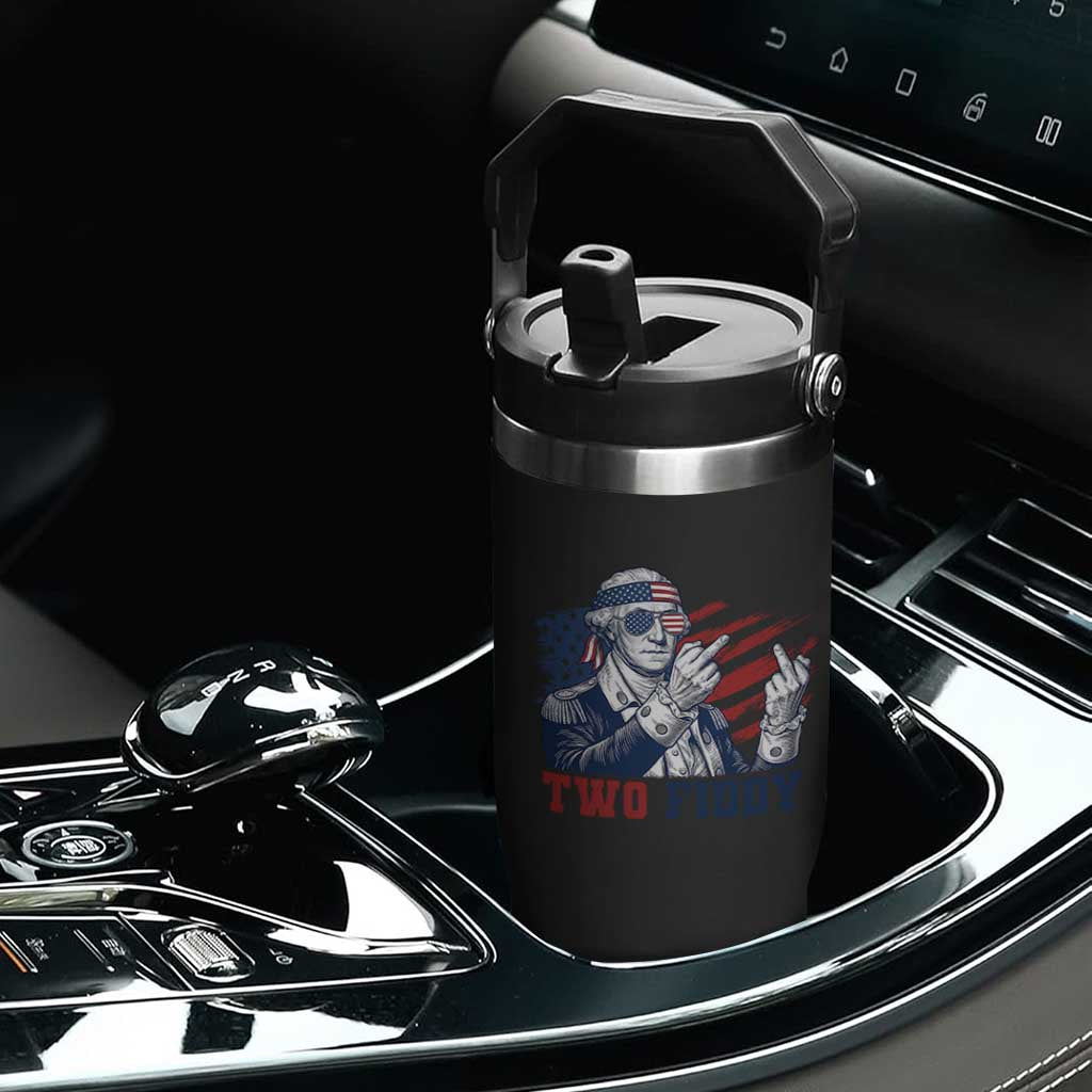 Two Fiddy 250th Anniversary Flip Straw Tumbler Funny George Washington 4th of July