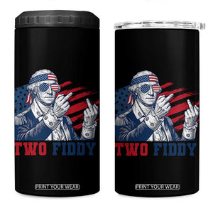 Two Fiddy 250th Anniversary 4 in 1 Can Cooler Tumbler Funny George Washington 4th of July