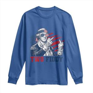 Two Fiddy 250th Anniversary Long Sleeve Shirt Funny George Washington 4th of July