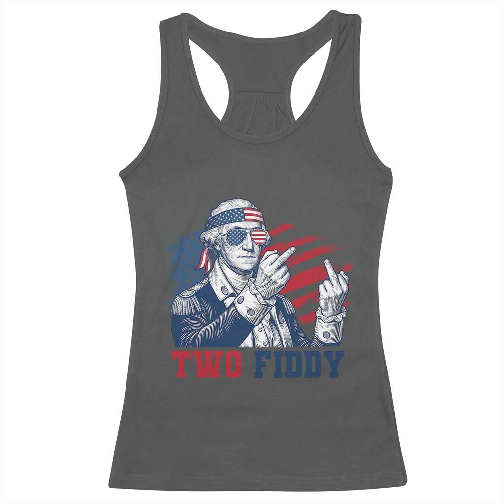 Two Fiddy 250th Anniversary Racerback Tank Top Funny George Washington 4th of July