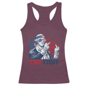 Two Fiddy 250th Anniversary Racerback Tank Top Funny George Washington 4th of July