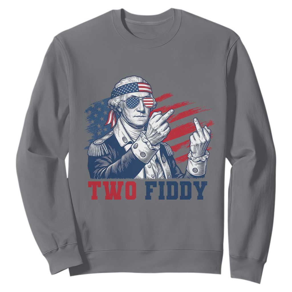 Two Fiddy 250th Anniversary Sweatshirt Funny George Washington 4th of July