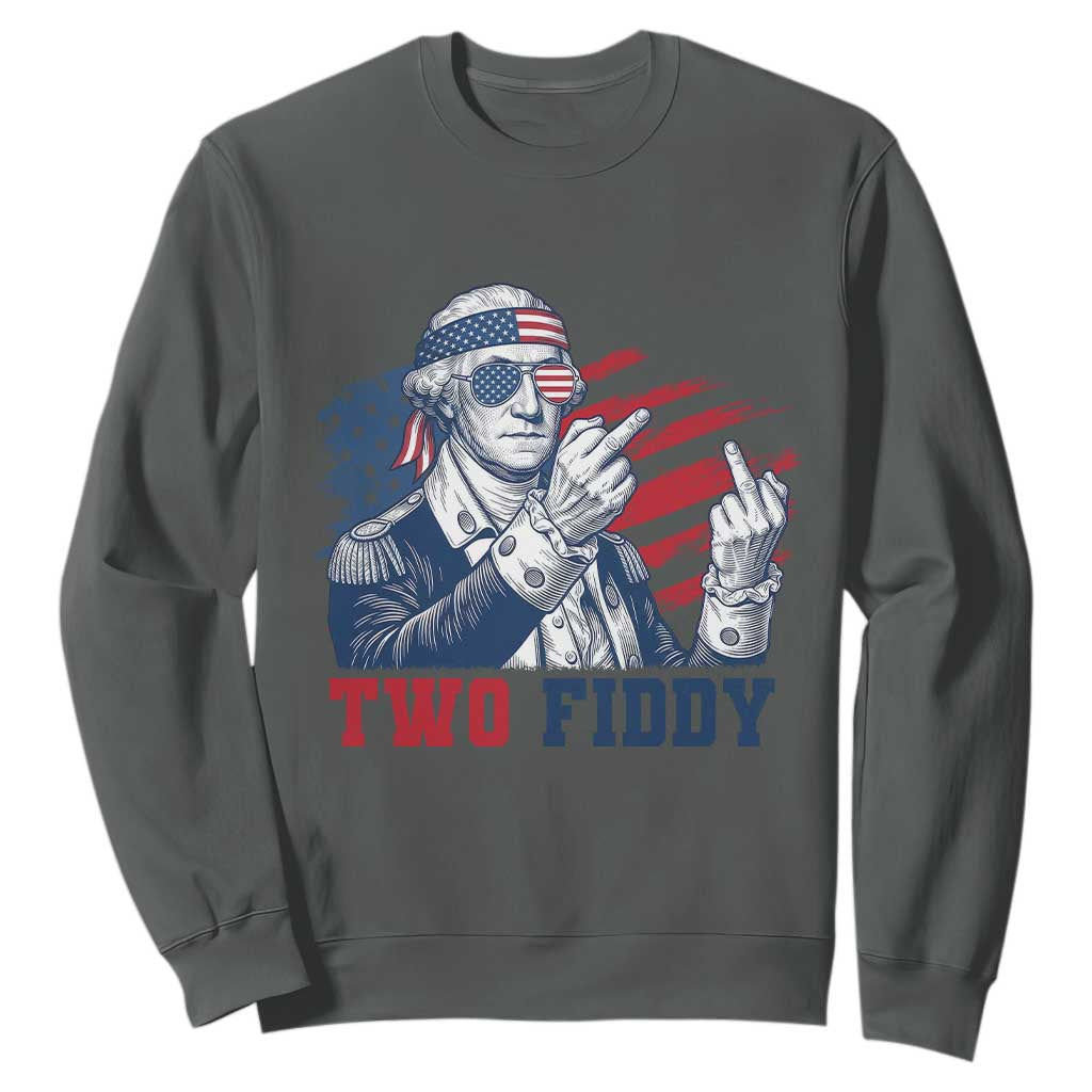 Two Fiddy 250th Anniversary Sweatshirt Funny George Washington 4th of July