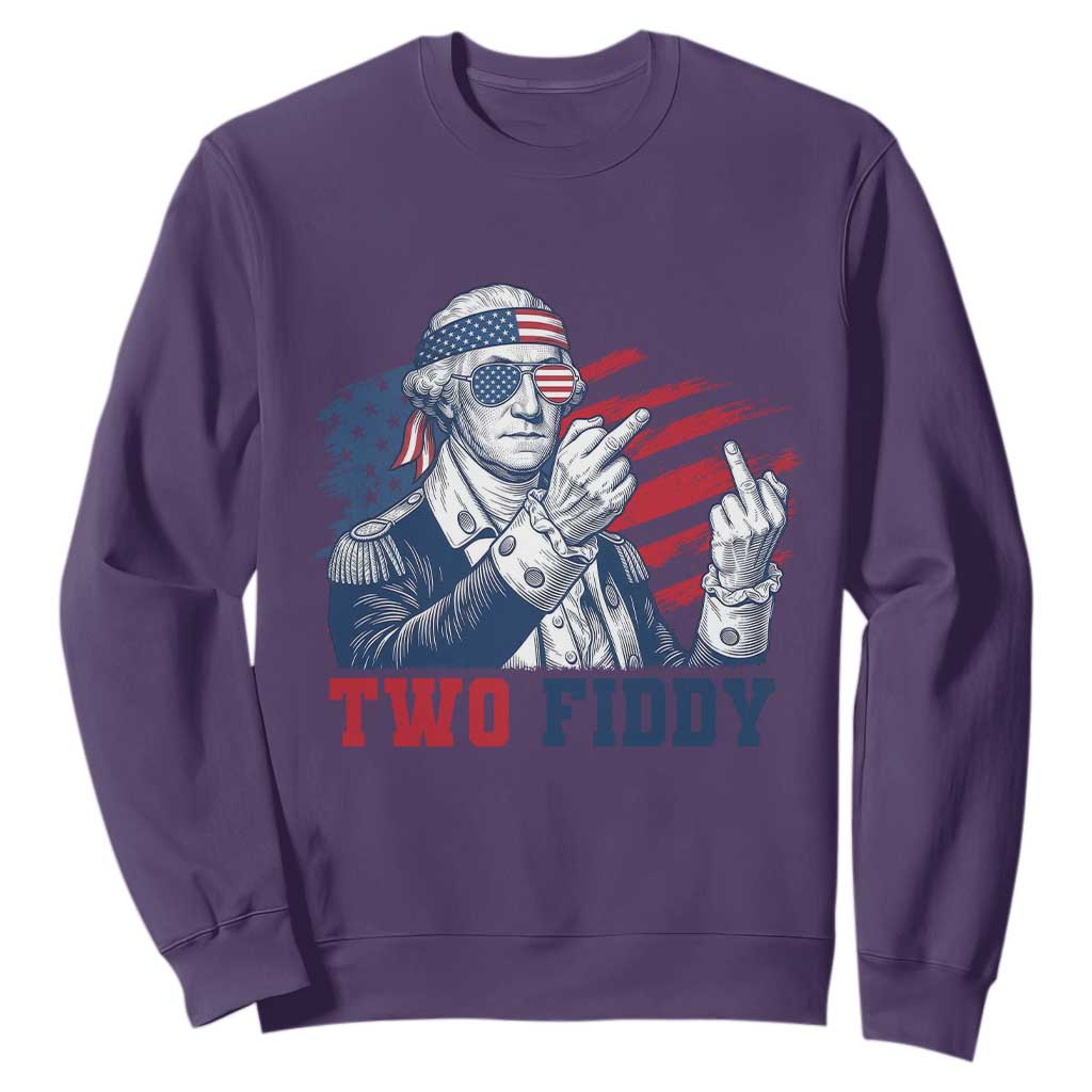 Two Fiddy 250th Anniversary Sweatshirt Funny George Washington 4th of July