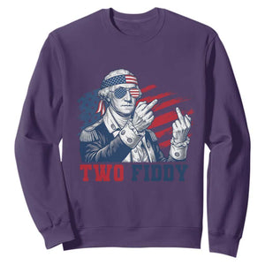 Two Fiddy 250th Anniversary Sweatshirt Funny George Washington 4th of July